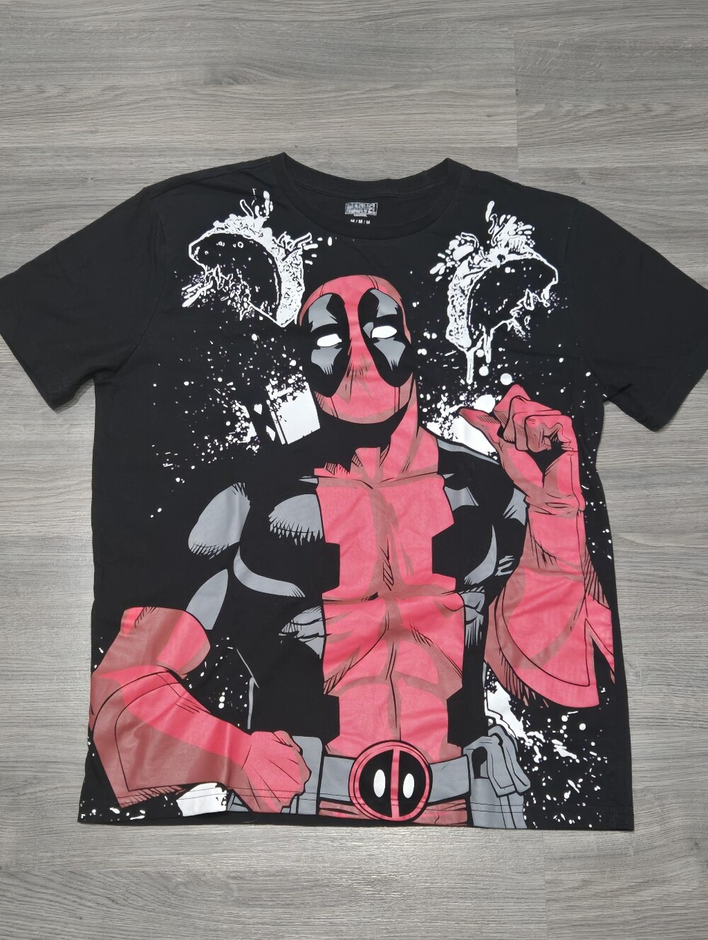 Marvel Black and Red Deadpool Graphic Tee
